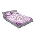 thumbnail image 2 of Ambesonne Flower Fitted Sheet & Pillow Sham Set, Fresh Spring Gardening, Calking, Violet and Pale Lilac, 2 of 2