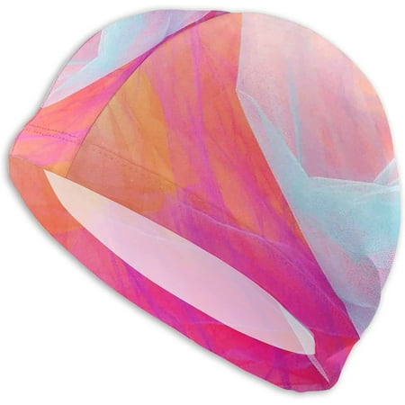 Colorful Background and Textures Adult Swim Cap Waterproof Soft for