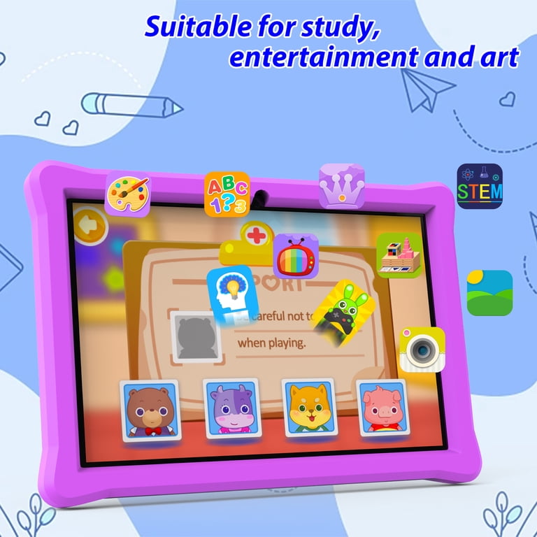 Tablette Pour Enfants C Idea Android 13 - Écran 10.1", 4 Go RAM, 64 Go ROM, Contrôle Parental, Avec étui Renforcé