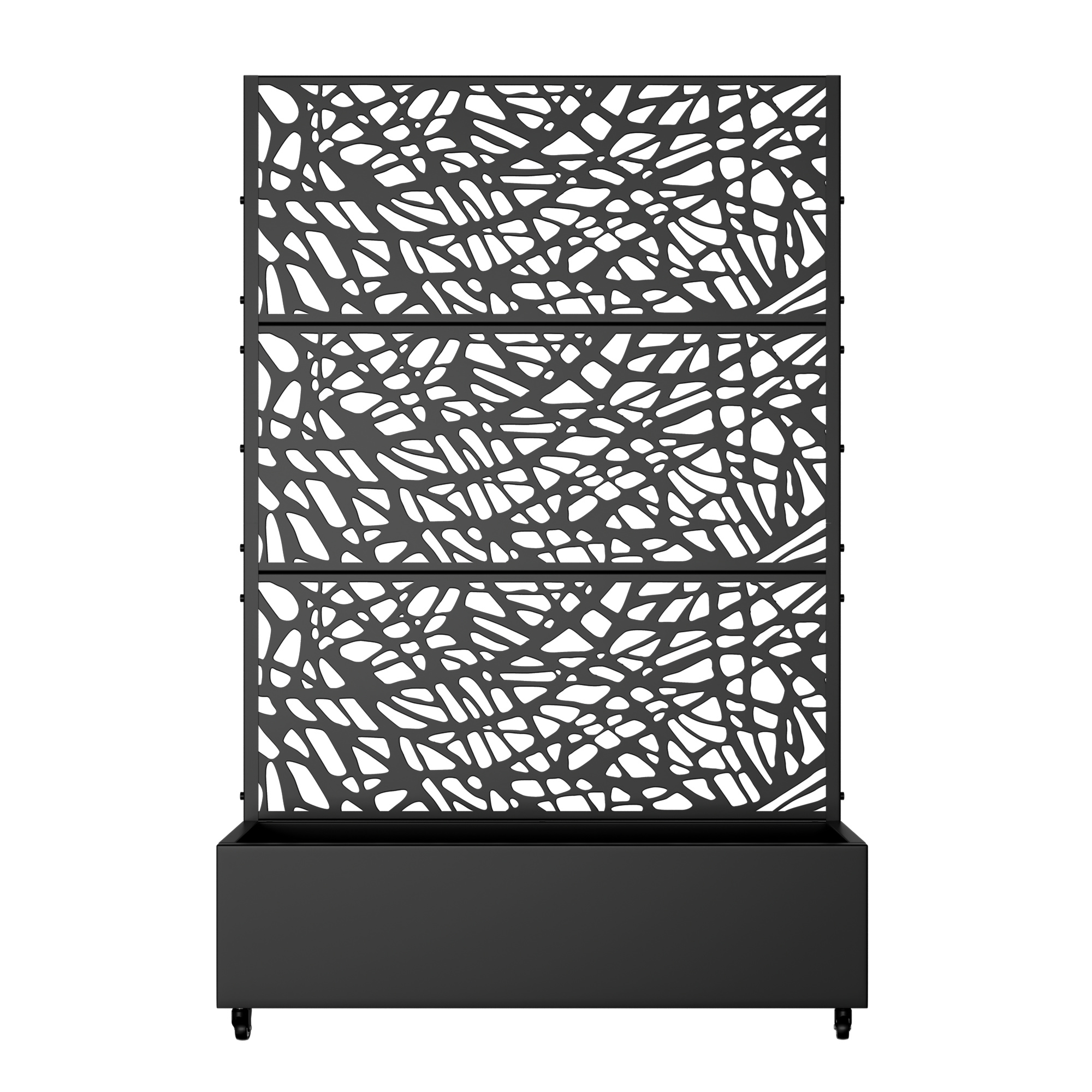 MAYEERTY 72"x47" Metal Rectangle Raised Garden Bed with Trellis, Outdoor Planter Box for Vine Climbing Plants, Black