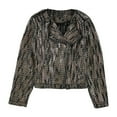 thumbnail image 2 of GUESS Womens Teeya Gilded Motorcycle Jacket, Metallic, X-Large, 2 of 2
