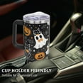 thumbnail image 4 of 40oz Halloween Ghost Cat Tumbler - Insulated Stainless Steel Cup with Handle & Straw | Spooky Holiday Gift for Women, Adults, Teens, 4 of 6