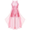 thumbnail image 2 of TiaoBug Kids Girls Junior Bridesmaid Dress Long Overlay Skirt Jumpsuit Pink 6, 2 of 7