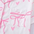 thumbnail image 5 of eczipvz Girls Pajamas Silk PJS Set Bow Satin Sleepwear Short Sleeve Jammies for Kids Button-Down Nightwear White S, 5 of 9