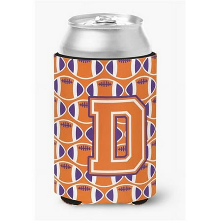 

Letter D Football Orange White & Regalia Can or Bottle Hugger
