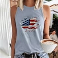thumbnail image 2 of AnuirheiH American Flag Tank Tops for Women 4th of July Outfits Sleeveless Patriotic Shirts Women's Sleeveless Summer Sexy Casual Tops Regular Round-Neck Printing Sleeveless Vest Tops, 2 of 5
