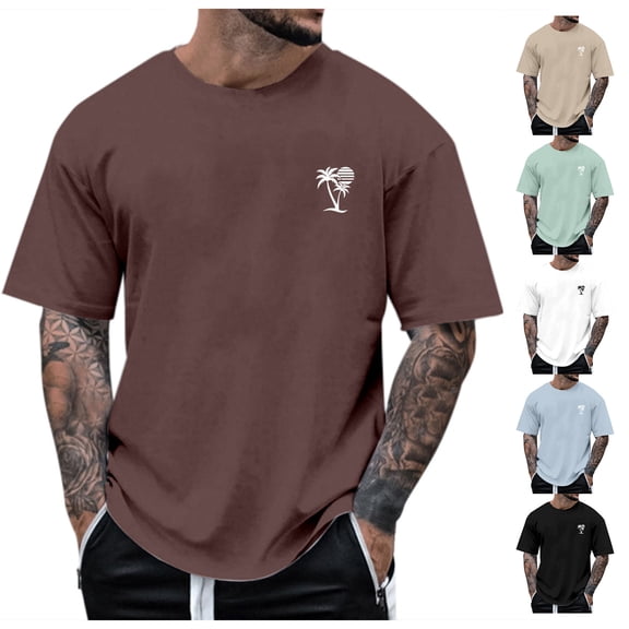 Polo Crew Neck T Shirts for Men 1/4 Short Sleeve Big & Tall Gym & Tennis Apparel Casual Stylish Solid Color Boat Neck Summer Casual Outdoor Basic Shirts