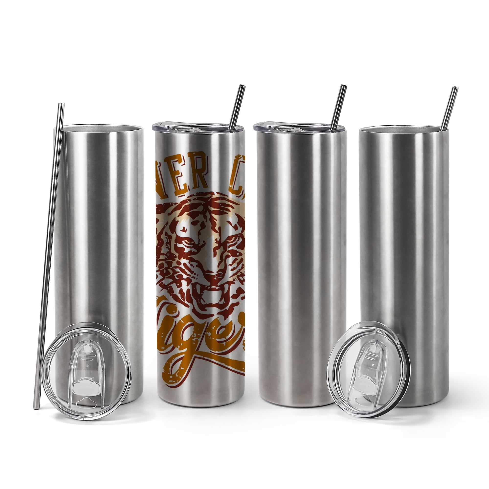 AGH 4 Pack 20oz Sublimation Tumblers Straight Skinny Tumblers