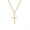 Gold, variant on Minimalist Solid Plain Cross Necklace, Silver Polished Thin O Link Chain Faith Religious Pendant Jewelry Gift for Baptism Birthday Anniversary