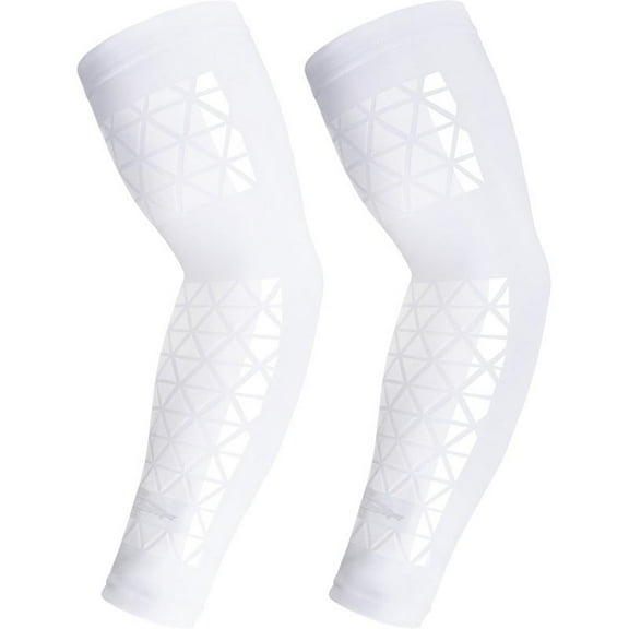 Coolomg Football Compression Arm Sleeve with Stick Grips Forearm and Elbow Sun Protection Sleeve Kids Youth Adult