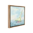 thumbnail image 4 of Stupell Industries Modern Pastel Sailboat Nature Painting Brown Floater Framed Canvas Art Print Wall Art, 18 x 18, 4 of 10