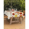 thumbnail image 2 of Outdoor Tablecloth with Umbrella Hole and Zipper, Fall Maple Leaf Rectangle Table Cloth 60x102 Inch Waterproof Tablecloth, Thanksgiving Vintage Yellow Orange Plant Picnic Table Cover for Patio, 2 of 7