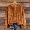 thumbnail image 5 of Women's Cardigan Long Sleeve Lightweight Fun Christmas Print Jacket, A Casual and Button-Up Top for Holiday Season,Light Brown,M, 5 of 6