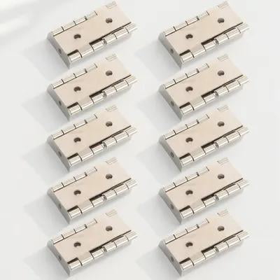 HINTRMENT 10 Pcs Charnières Pliantes en Fer Argenté pour Portes