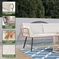 thumbnail image 6 of Uforic 3-Piece Outdoor Woven Rope Sectional Sofa Set Patio Furniture, L-Shaped Conversation Set w/ Table - Beige, 6 of 12