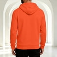 thumbnail image 4 of Vxararl Men Cotton Fleece Hoodie Oversized Hood Drawstring Sweatshirts Long Sleeve Basic Drawstring Pullover with Pocket Daily Wear, Work, Travel Fall & Winter Outfits Hoodie Men Saffron 3xL, 4 of 6