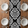 thumbnail image 6 of Baroque Black Table Runner - 36 Inch Long, Kitchen Dining Table Runner Dresser Scarves, Vintage Damask Classic Floral Farmhouse Decor for Coffee Tables Wedding Party Banquet, 6 of 8