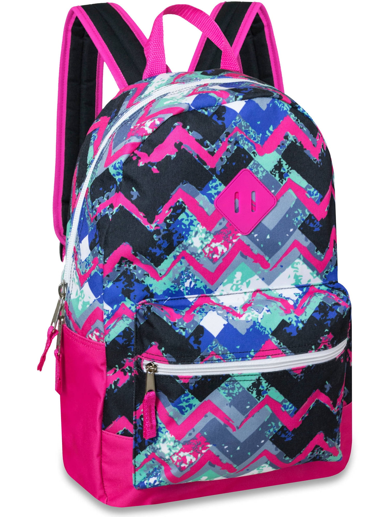17 Inch Chevron Printed Backpack with Front Accessory Pocket Walmart