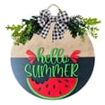thumbnail image 2 of Front Porch, Wooden Red In Wreaths For Front Door, Hello Summer Watermelon Sign Door Hanger Popsicle Shiplap, 2 of 6