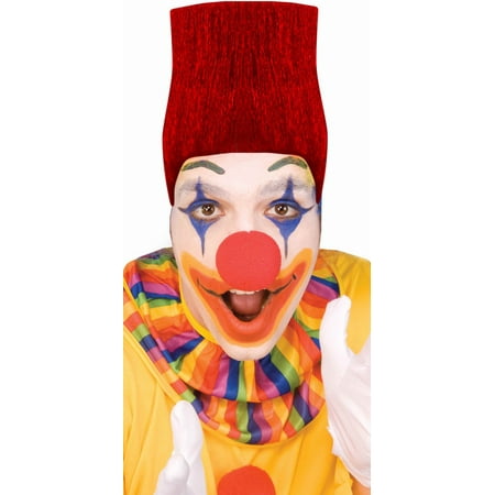 Neon Clown Wigs - Classic Adult's Red High Top Fade Clown Costume Wig