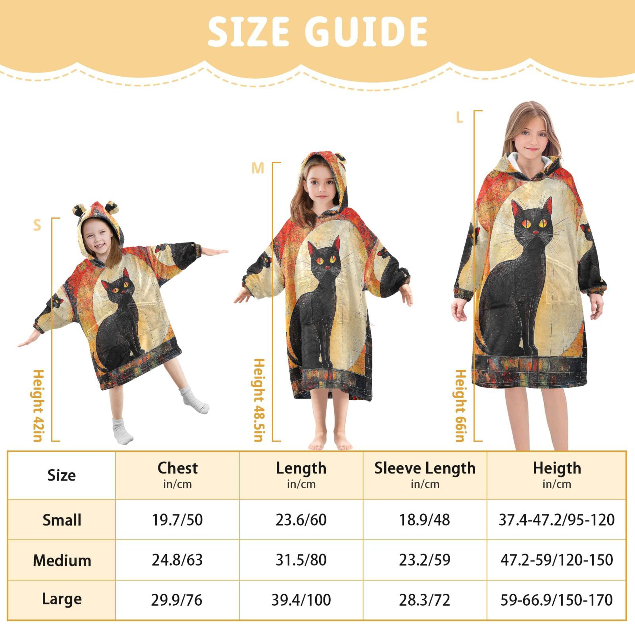 YAZAOO Kids Wearable Blanket Hoodie Warm and Cozy Ethereal Midnight Guardian Flannel Sweatshirt