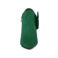 thumbnail image 6 of BLISSFUL STEP Women's Zip Pointed Toe Stiletto Bow Heels Ankle Boots Emerald Green 8, 6 of 7