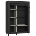 thumbnail image 6 of Canvas Wardrobe Portable Closet Wardrobe Clothes Storage with 6 Shelves and  Rail,Non-Woven Fabric, Quick and Easy Assembly,Black, 6 of 6