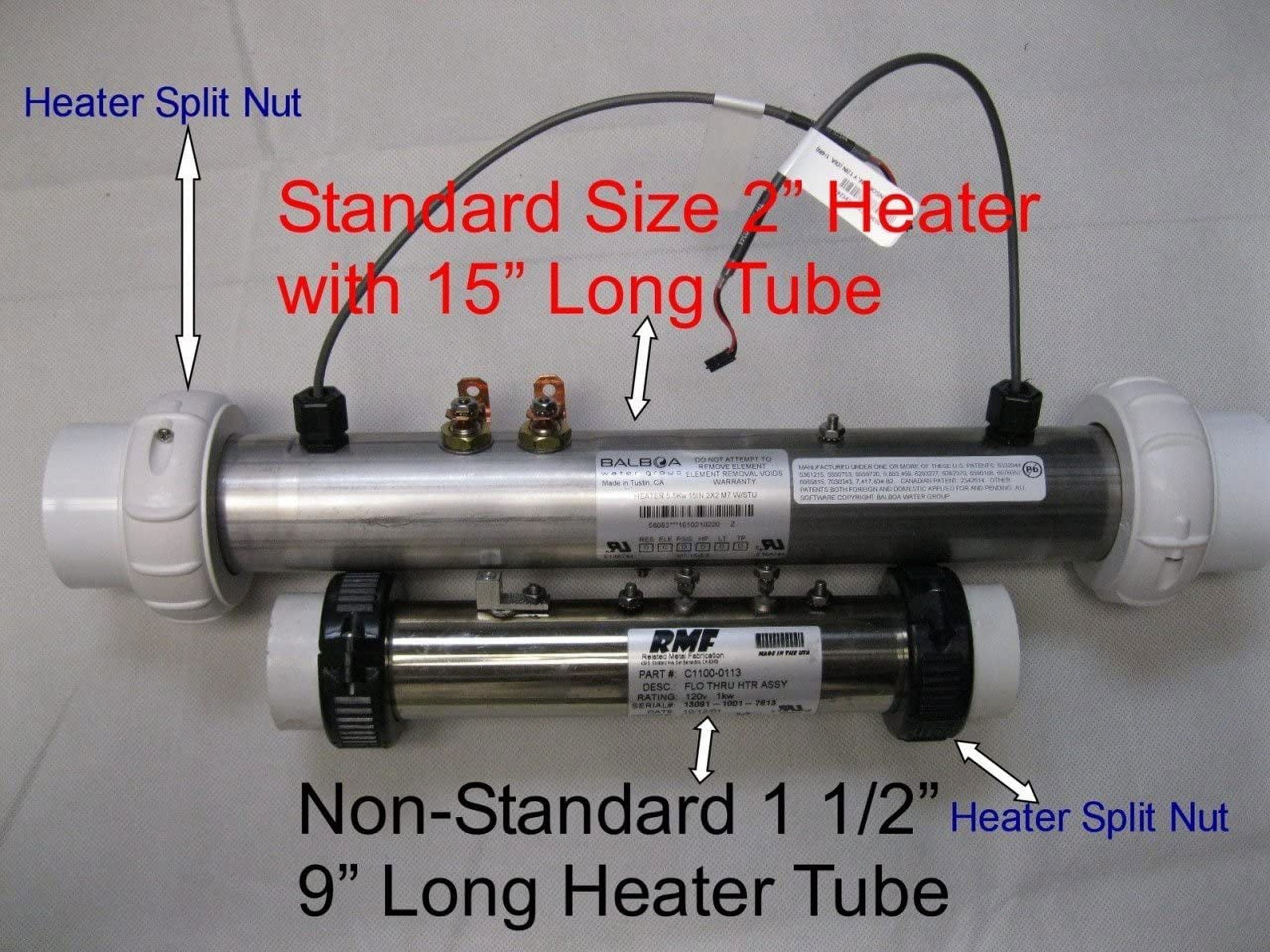 Set of (2) Hot Tub Spa 2" Thread X 1 1/2" Heater Union & Gasket How to Video 3" O.D.