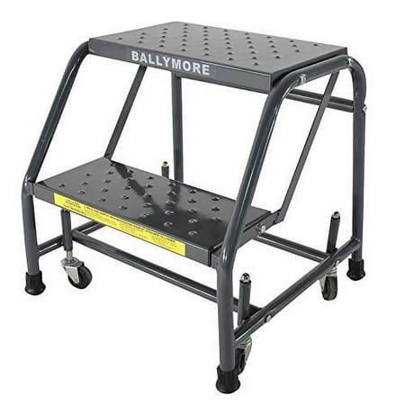 Ballymore 19 in H Steel Rolling Ladder, 2 Steps, 450 lb Load Capacity 218PSU