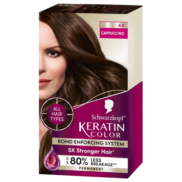 Tinte para el cabello Schwarzkopf Keratin Color 4.0 Cappuccino 1 aplicación
