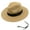 Khaki, variant on Women Straw Panama Hat Travel Fedora Beach Sun Hat with Chin Strap Adjustable Summer Wide Brim Straw Roll up Hat UPF 50+