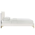 thumbnail image 3 of Platform Bed Frame, Tufted, Full, White, Velvet, Mid Century Bedroom, Modern Contemporary Boutique HB35595, 3 of 8