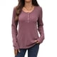 thumbnail image 1 of Blusas de Mujer, Corte Entallado, Cuello en V, Botones, Camisa Henley Rojo Ladrillo XL, 1 of 10