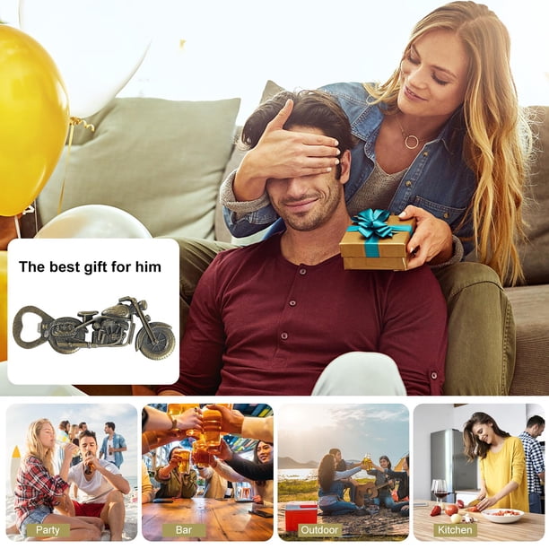 Abridor de botellas de motocicleta - Regalos de cerveza para hombres Papá Esposo Novio (A)