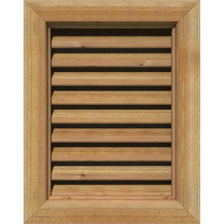 

30 W x 22 H Rectangle Gable Vent (35 W x 27 H Frame Size): Unfinished Functional Rough Sawn Western Red Cedar Gable Vent w/ Brick Mould Face Frame