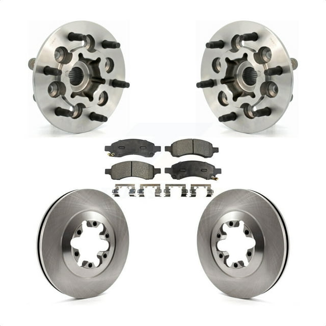 Transit Auto Front Hub Bearing Assembly Disc Brake Rotors and Ceramic Pads Kit for Car Chevrolet Colorado GMC Canyon KBB-100901