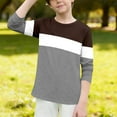 thumbnail image 7 of KyCheLot Boys Long Sleeve Tshirts Comfort Casual Color Block Crewneck Loose Lightweight Tees for School Daily 3-14 Years, 7 of 7