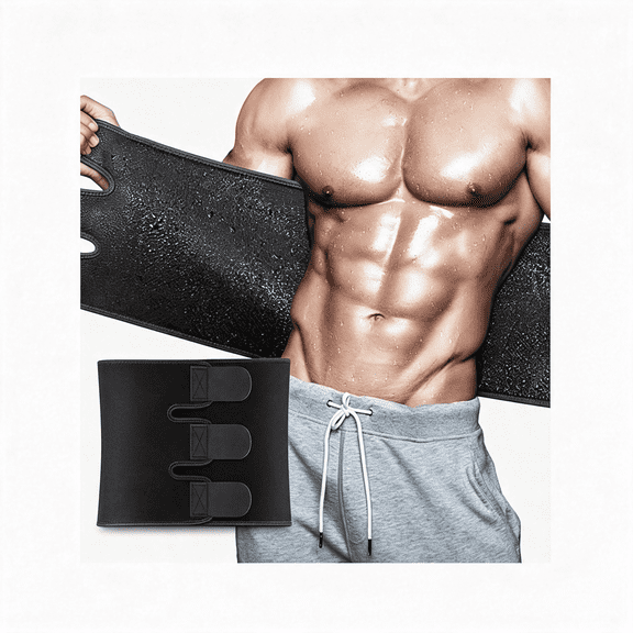 BESTSKY Waist Trimmer Sweat Waist Trainer for Women and Men Waist Sweat Belt Band Belly Stomach Wrap,Waist Wrap for Fat Loss