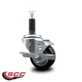 thumbnail image 2 of 3 Inch Black Poly Swivel 1 Inch Expanding Stem Caster with Brake SCC, 2 of 2