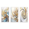thumbnail image 2 of Designart "Spiraling Amidst Opulent Fractals In Gold And White V" Fractals Framed Wall Art Set Of 3 - Gold Transitional Frame Gallery Set For Office Decor, 2 of 6