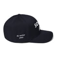 thumbnail image 3 of Sober AF White font 4-sided print AA slogans sayings One Day at a Time No Matter What Flexfit Cap Recovery Hat (Dark Navy, S/M), 3 of 4