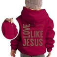 thumbnail image 2 of WOYY Hoodies for Girls Jesus Letter Print Casual Pullover Hooded Sweatshirt, Sizes 11-12, 2 of 7
