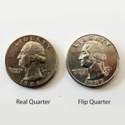 Folding Bite Coin Trick, Hinged Magic Quarter for Pranks, Gags & Close-Up Illusions