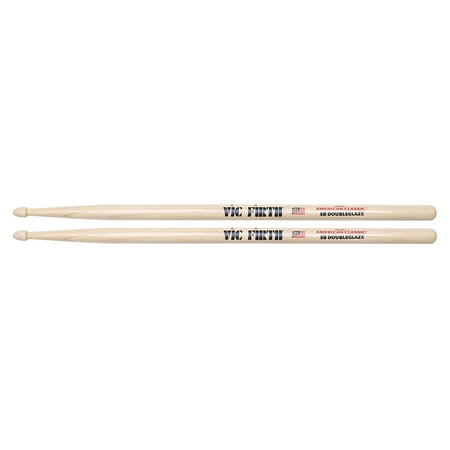 Vic Firth 5BDG American Classic DoubleGlaze 5B Woodtip Drumsticks w/ Double Coat Lacquer for Dry