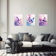 thumbnail image 4 of ZHONGYUTONG 3 Piece Purple Butterfly Canvas Wall Art Butterfly Pictures Wall Decor Watercolor Painting for Girls Room Decor Framed (11.00" x 14.00" x 3PCS), 4 of 5