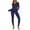 Blue, variant on Soft Underwear Sets for Women Slim-Fit Base Layer Tops Leggings Set Crewneck Thin Long Johns Fall Thermal Outfits, S