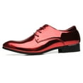 thumbnail image 2 of Santimon Men Red Oxford Shoes Pointed Toe Dress Shoes Classic Formal Business Shoes 11 US, 2 of 8