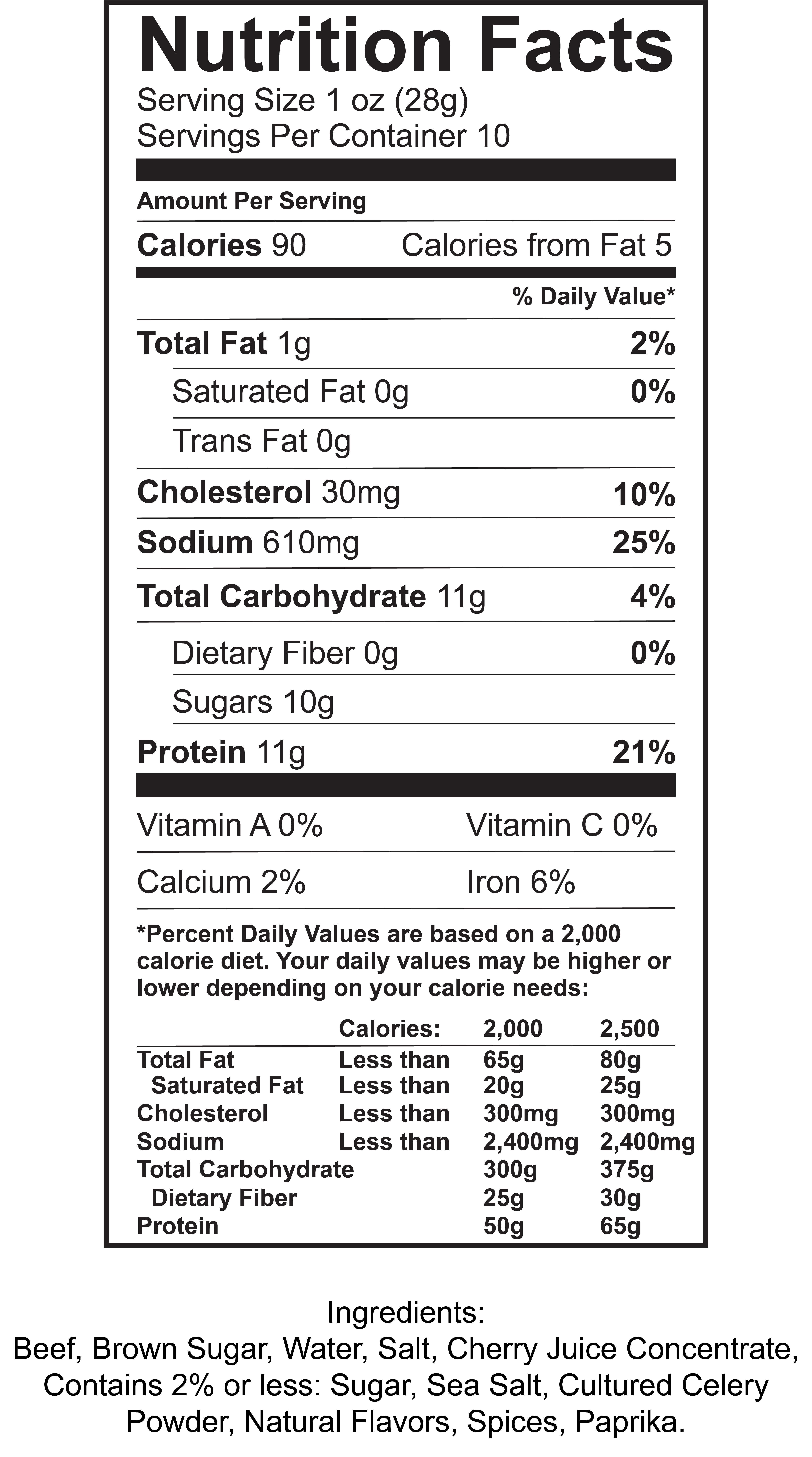 (4 pack) Hero Bold Black Cherry Beef Jerky 10oz Resealable Bag