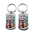 thumbnail image 2 of Merry Christmas Siamese Enjoys Catmas Winter Xmas Holiday Stainless Steel Keychain Cat Lover Kitten Owner Gifts Collar Charm Tag Keyring - 02022, 2 of 5