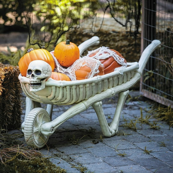 48 3/4" Skeleton Wheelbarrow Halloween Decoration